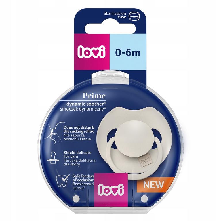 Lovi Prime Dynamický silikónový cumlík Coconut 0-6 m, 1 ks