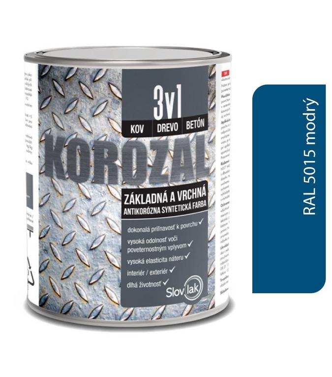 KOROZAL 3V1 RAL 5015 MODRÝ 0,75 L