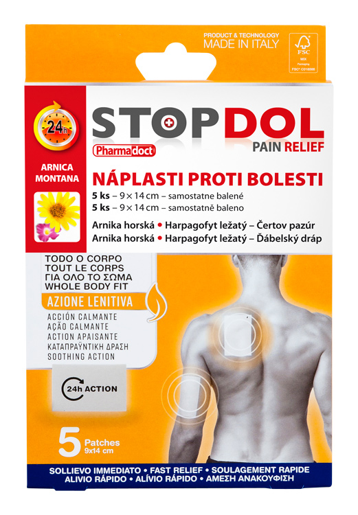 Pharmadoct StopDol hrejivé náplasti proti bolesti, 5 ks (9×14 cm)