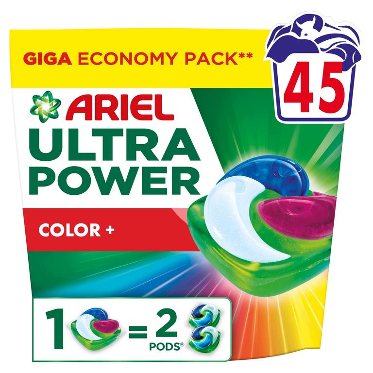 Ariel Ultra Power Color+ pracie kapsuly, 45 ks