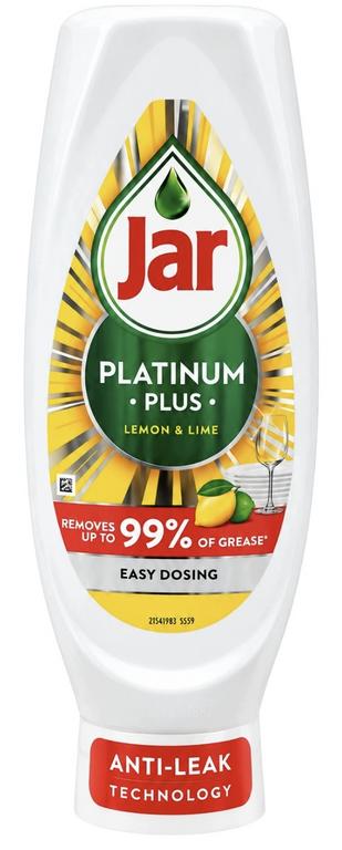 Jar Platinum Plus Lemon & Lime umývací prostriedok na riad, 660 ml