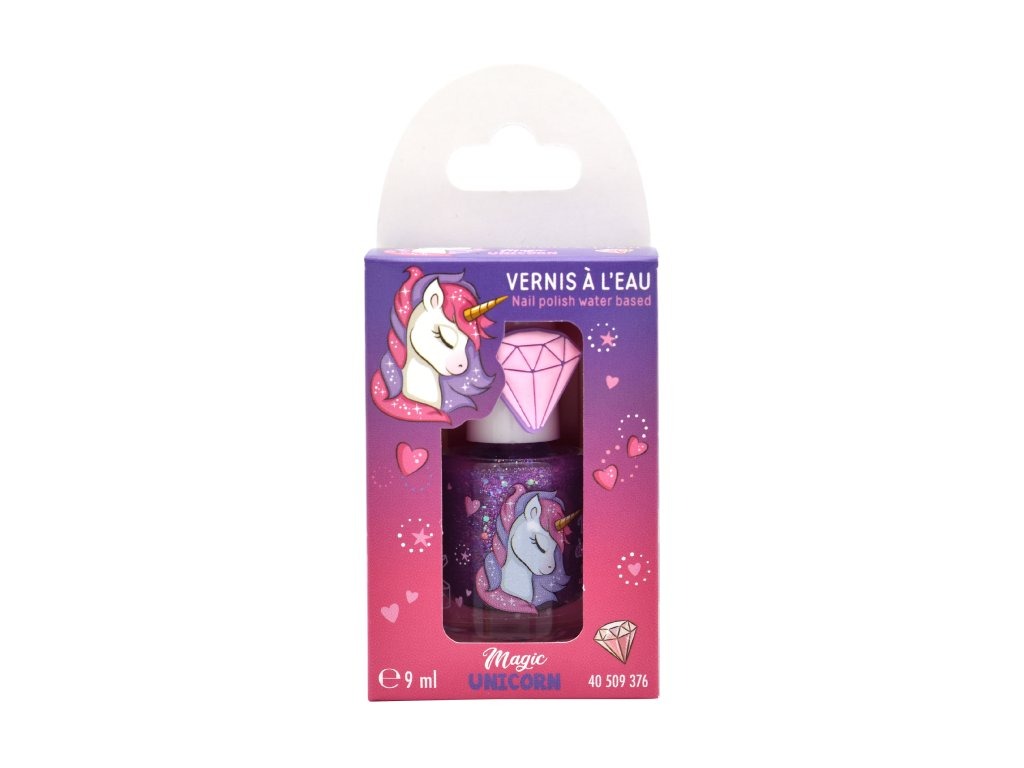 Magic Unicorn Lak na nechty na vodnej báze s prsteňom, 9 ml