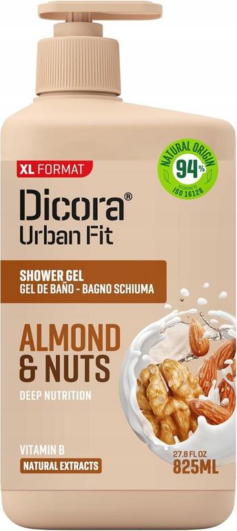 Dicora Urban Fit Sprchový gél Almond & Nuts, 825 ml