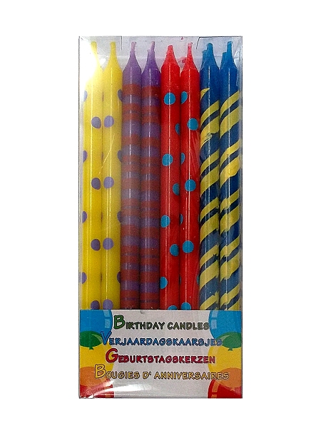 TORTOVÉ SVIEČKY FAREBNÉ 16 KS