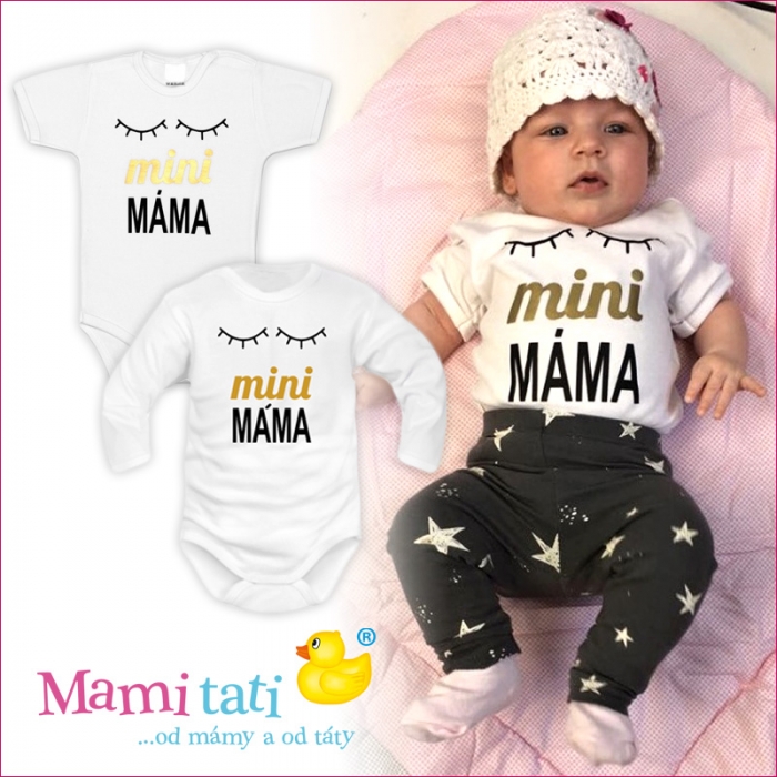 BABY NELLYS SADA MAMA A MINI MAMA TRIČKO A BODY BIELE 1 KS RÔZNE VEĽKOSTI