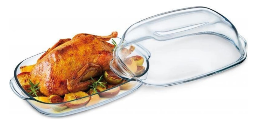 PEKÁČ HRANATÝ SKLO 8,0L S VEKOM HUSA