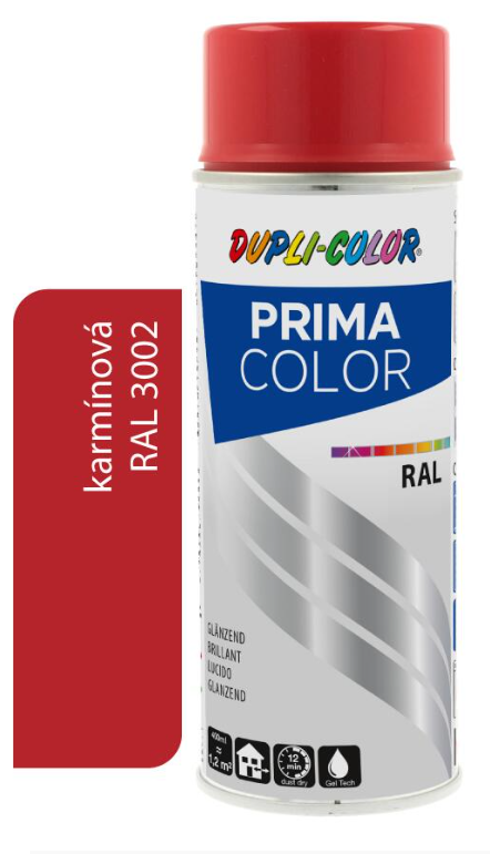 DUPLI COLOR PRIMA SPRAY  RAL 3002 KARMÍNOVÁ 400ML LESK