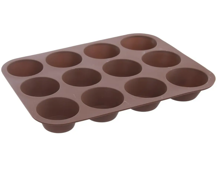 FORMA NA MUFFINY/SILIKÓN 12KS HNEDÁ