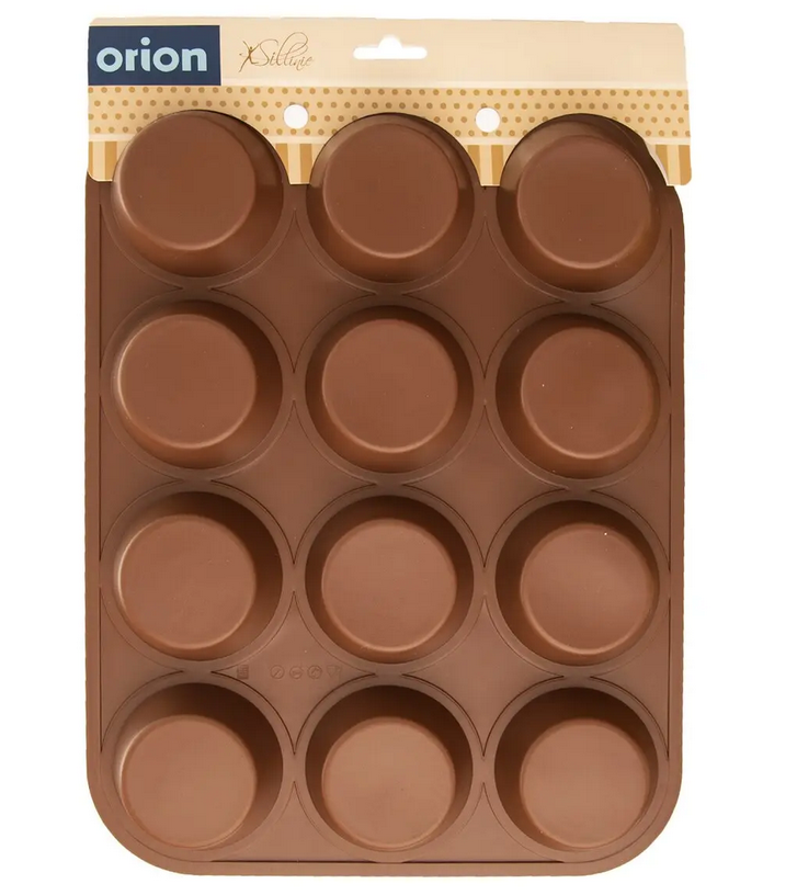 FORMA NA MUFFINY/SILIKÓN 12KS HNEDÁ