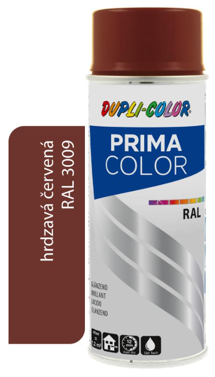 DUPLI COLOR PRIMA SPRAY RAL 3009 HRDZAVÁ ČERVENÁ 400ML LESK