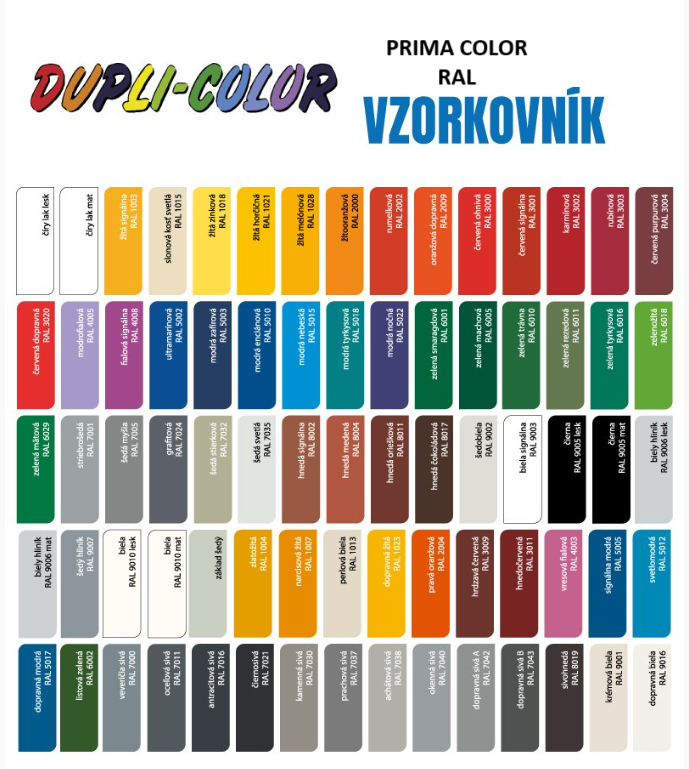DUPLI COLOR PRIMA SPRAY RAL 8004 MEDENÁ HNEDÁ 400ML LESK