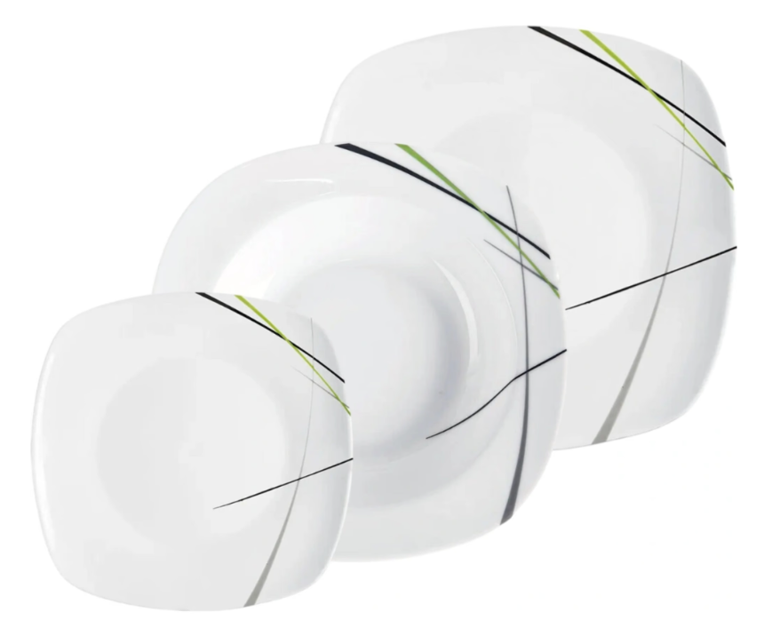 SADA JEDÁLENSKA PORCELÁN GREEN HRANATÁ 18 KS