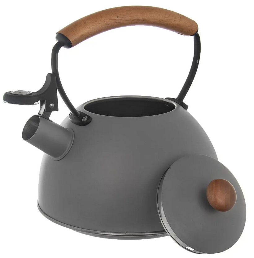 ČAJNÍK NEREZ WOODEN 2.9L PÍŠŤALKA