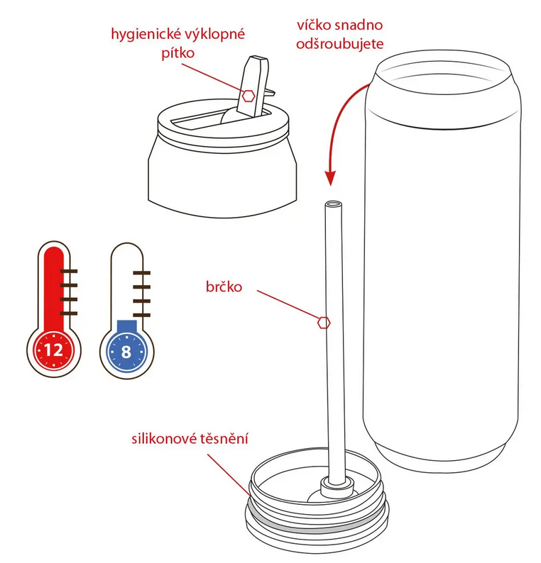 ORION TERMOSKA PLECHOVKA NEREZ AUTO V DVOCH FARBÁCH 0.4L 1KS