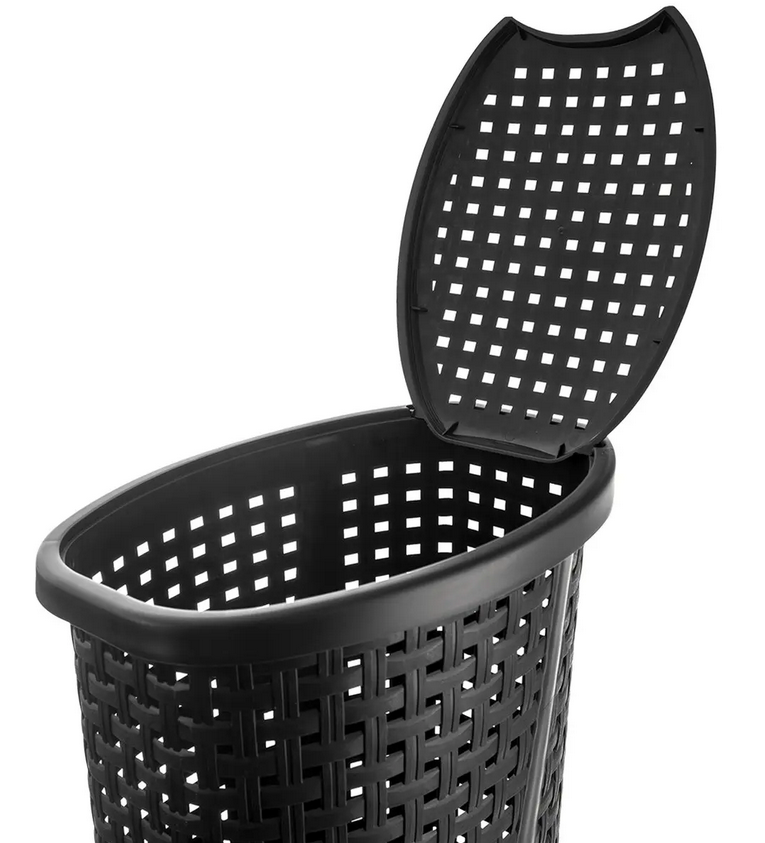 KÔŠ NA PRÁDLO VEKO UH SLIM 45L ČIERNY