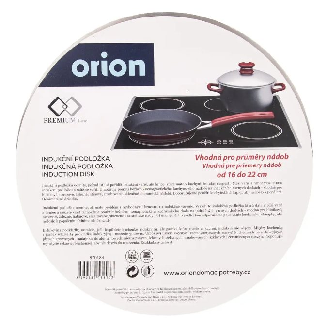 ORION PODLOŽKA NA INDUKCIU NERZ PRIEMER 20CM S ODNÍMATEĽNOU RUKOVÄŤOU