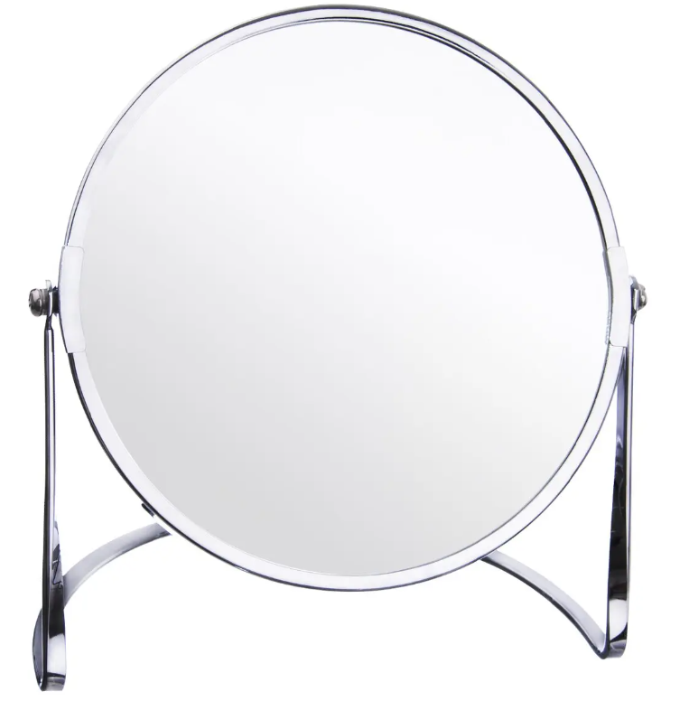 ZRKADLO POCHROMOVANÉ KOV 17CM SO STOJANOM DUO