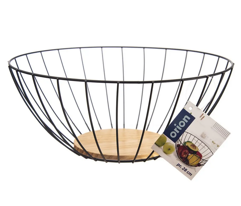 KOŠÍK NA OVOCIE KOV/DREVO RADKA 28CM