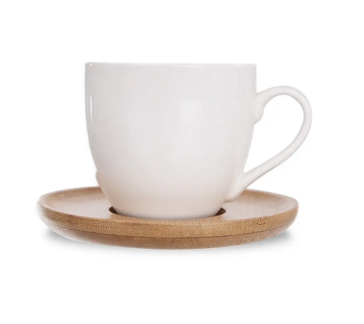 HRNČEK PORCELÁNOVÝ + PODŠÁLKA WHITELINE 125ML 6KS