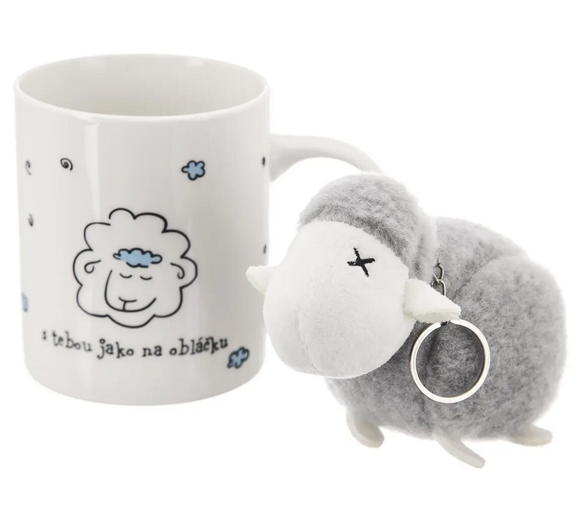 HRNČEK PORCELÁN + HRAČKA OVEČKA 0,39L