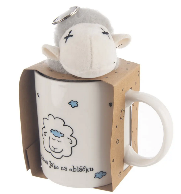 HRNČEK PORCELÁN + HRAČKA OVEČKA 0,39L