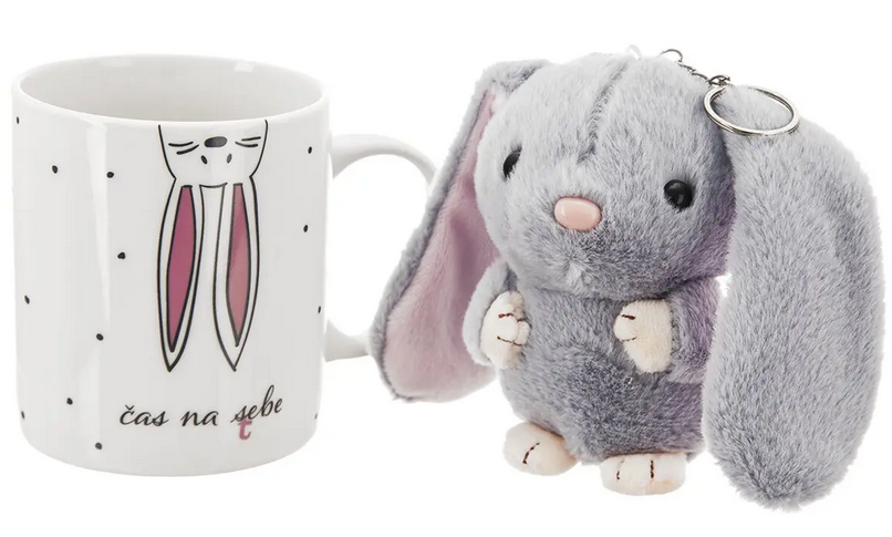 ORION HRNČEK PORCELÁNOVÝ + HRAČKA ZAJAČIK 0,39L