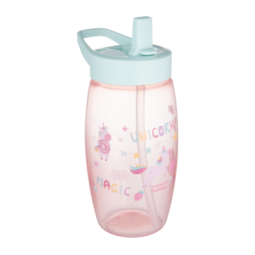 CANPOL FĽAŠA ŠPORT CUP SO SLAMKOU 400ML 1KS MIX