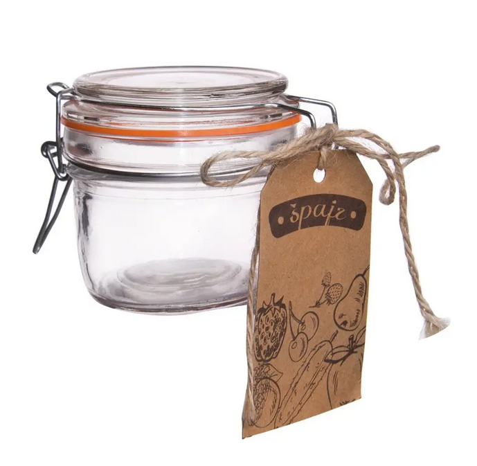 DÓZA SKLO/KOV KLIP PATENT BELA 0,22L