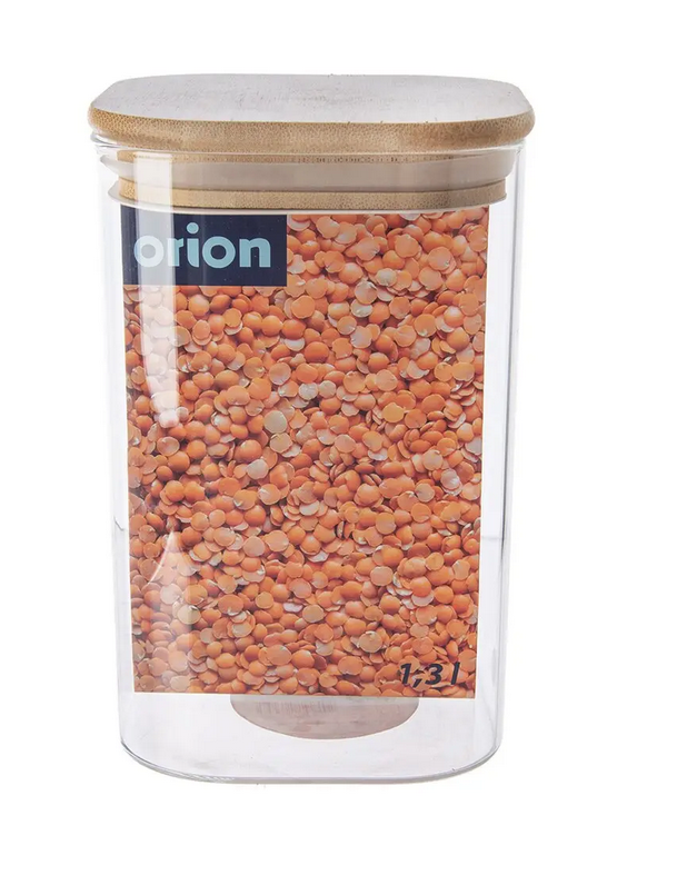 DÓZA BOROSILIKÁTOVÉ SKLO/BAMBUS 1,3L HRANATA