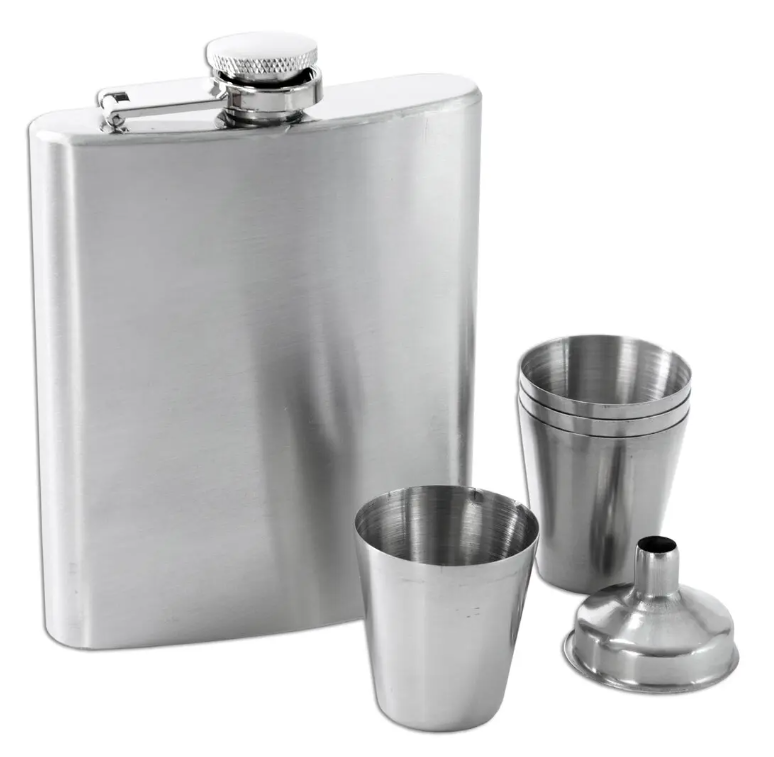 ORION FĽAŠA VRECKOVÁ NEREZ 0,21L SO 4 POHÁRIKMI