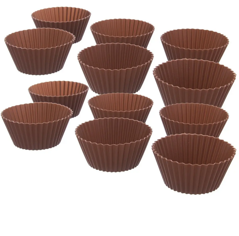 FORMIČKA SILIKÓN KOŠÍČEK MUFFINY 12KS HNEDÁ