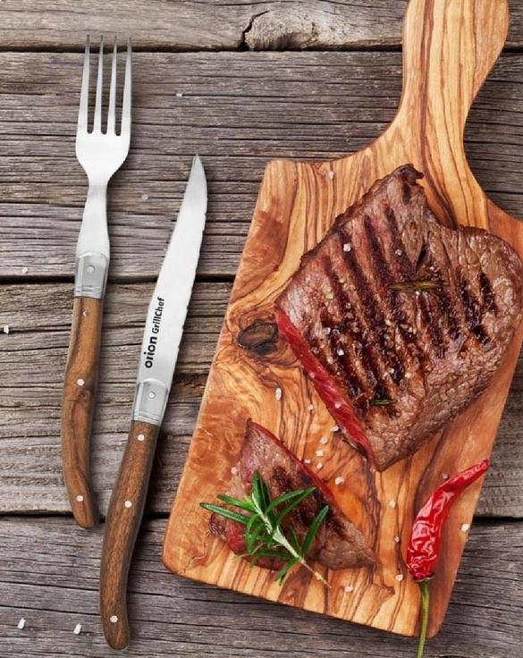 STEAK NÔZ+VIDLIČKA SET NEREZ/DREVO