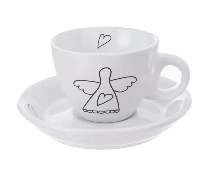 HRNČEK KERAMICKÝ PODŠÁLKA ANJEL 0,09L 2KS