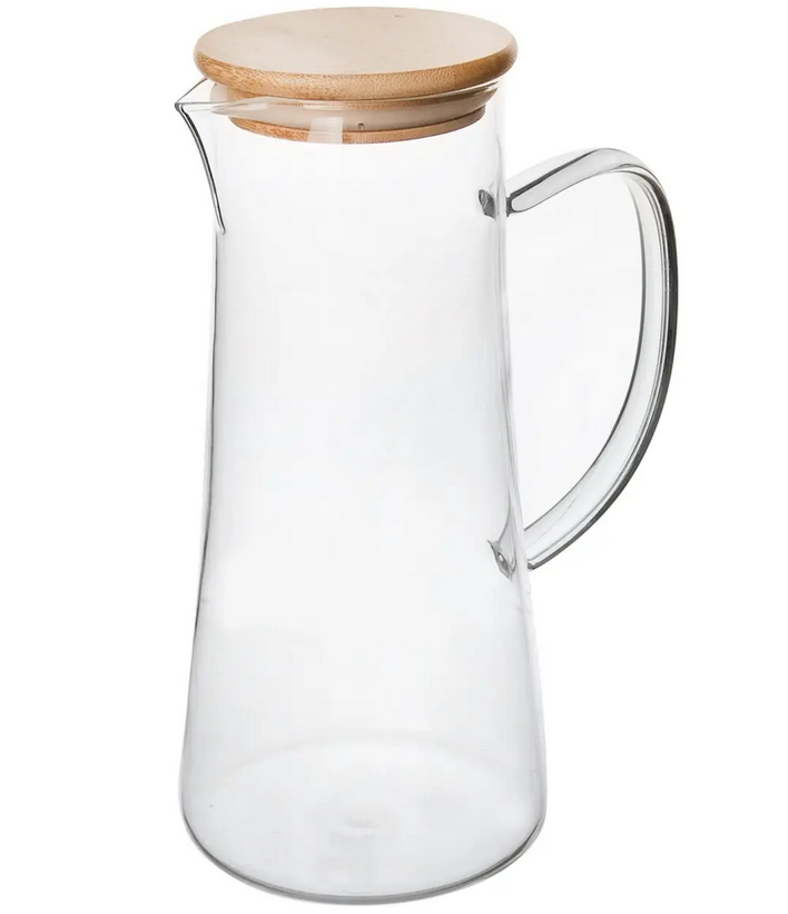 DŽBÁN 1,5L BROROS. SKLO+VIEČKO BAMBUS