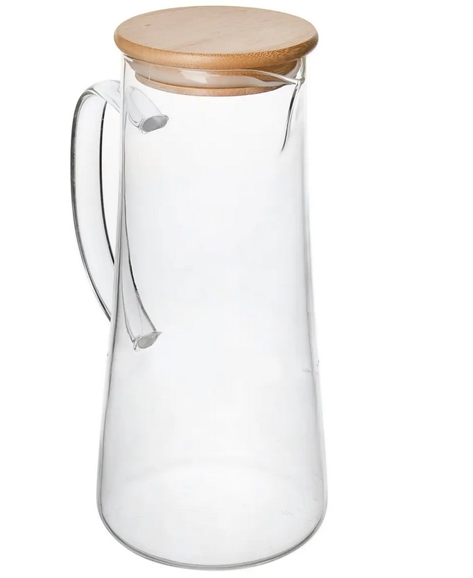 DŽBÁN 1,5L BROROS. SKLO+VIEČKO BAMBUS