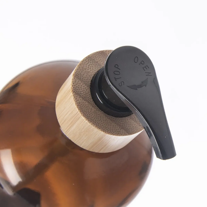 DÁVKOVAČ NA MYDLO HNEDE SKLO 0,5L