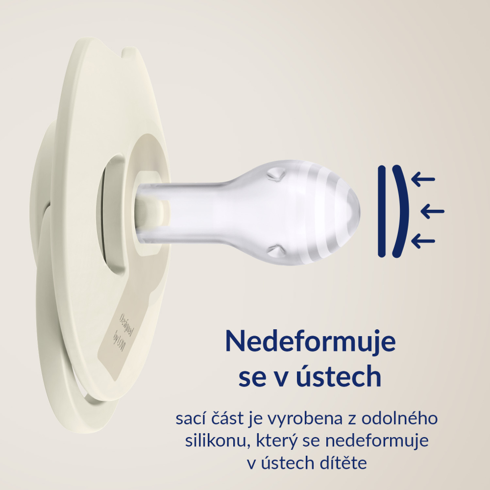 CANPOL LOVI CUMLÍK SILIKÓNOVÝ DYNAMICKÝ SVIETACI IVORY BLUSH 6-18M 2KS