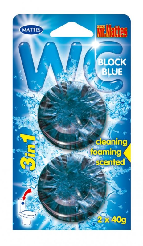 Mr. Mattes WC blok Blue 3v1, 2 x 40 g